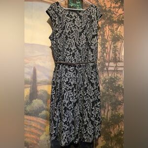 Sabrina Blue Black and Gray Lace Dress New no tags